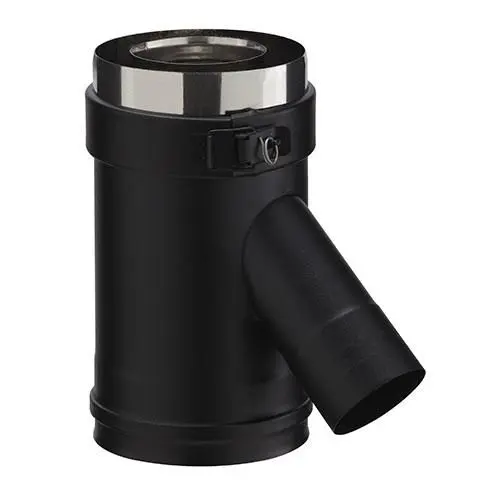 ELEMENT DROIT PRISE D'AIR HORIZONTAL 135 Noir (vers adaptateur) Diam80/130 - PGI ELEMENT DROIT PRISE D'AIR HORIZONTAL 135 Noir (vers adaptateur) Diam80/130 - PGI