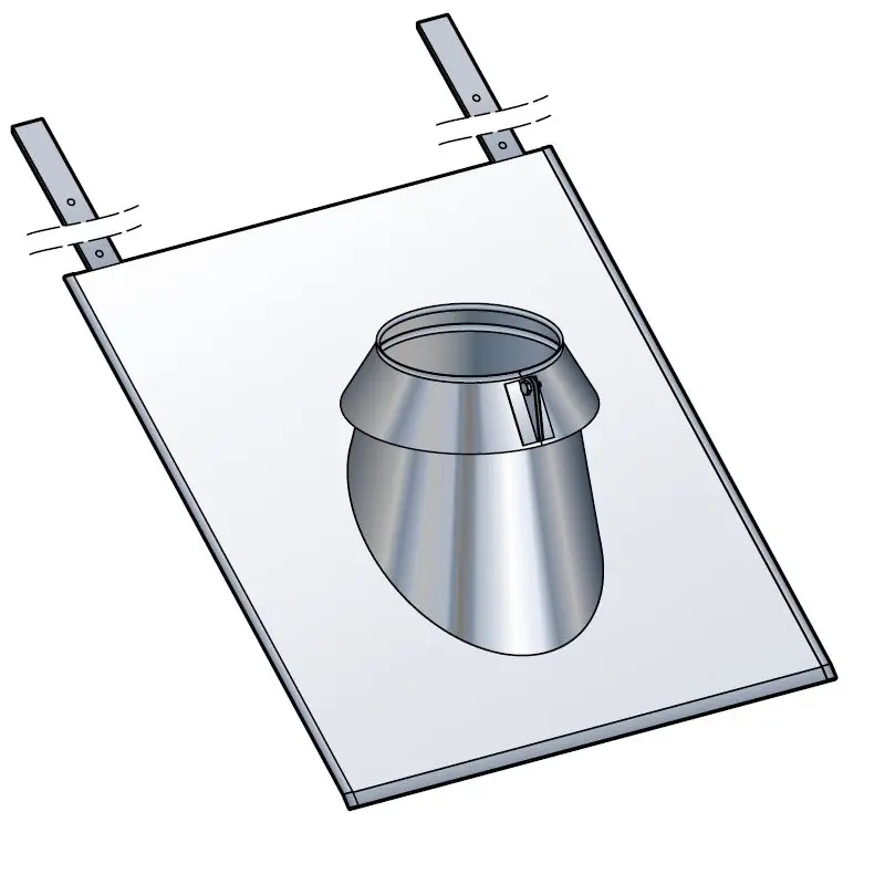 SOLIN INOX Ardoise 15°/30° Diam80 - Avec collerette à joint - CONDENSOR SOLIN INOX Ardoise 15°/30° Diam80 - Avec collerette à joint - CONDENSOR