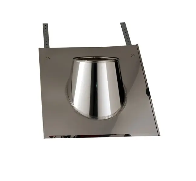 SOLIN INOX Ardoise 30°/45° Diam130 - Avec collerette à joint - CONDENSOR SOLIN INOX Ardoise 30°/45° Diam130 - Avec collerette à joint - CONDENSOR