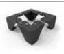 4 PIEDS EN FER VERNI NOIR H 80MM 4 PIEDS EN FER VERNI NOIR H 80MM