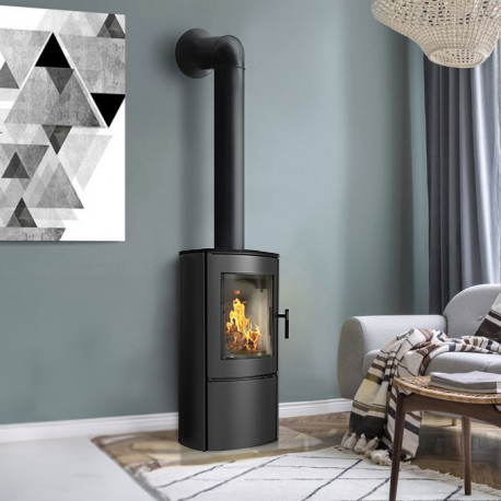 Poêle à bois LILI - Acier Noir - 6kW - Photo ambiance