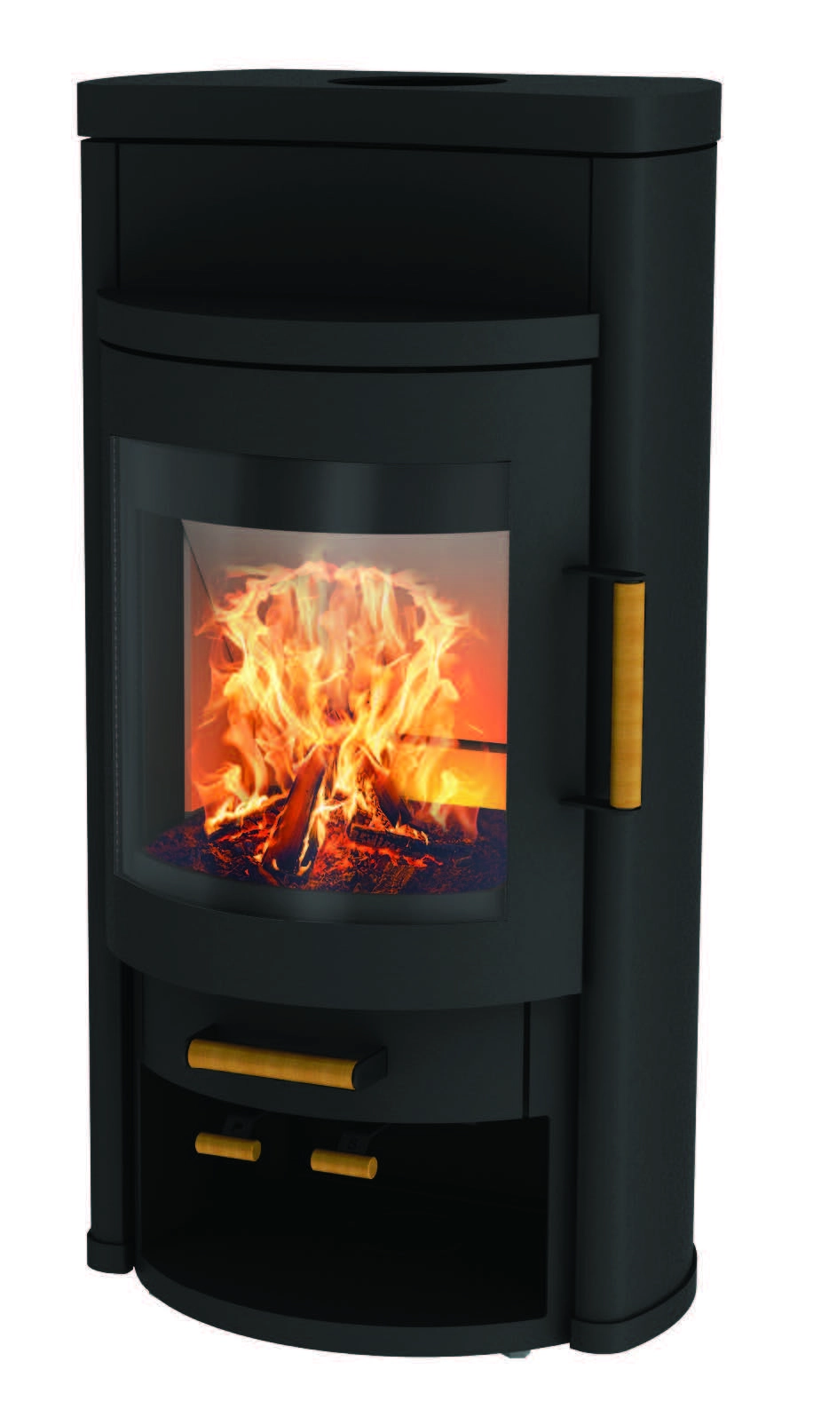 SOLARIS Porte Fonte - Acier Noir - 7kW - Poêle à Bois