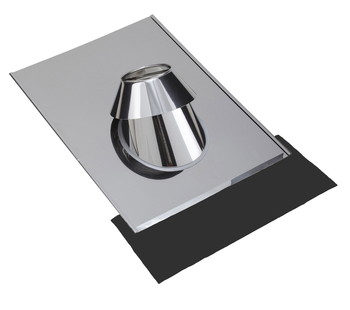 SOLIN INOX Tuile 30 /45  Diam130 - Avec Kit d'étanchéité (couleur noir)