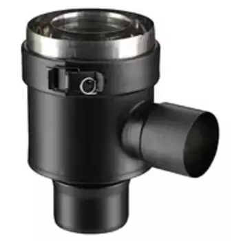 ELEMENT DROIT PRISE D'AIR HORIZONTAL 90° Noir (vers adaptateur) Diam80/130 - PGI ELEMENT DROIT PRISE D'AIR HORIZONTAL 90° Noir (vers adaptateur) Diam80/130 - PGI