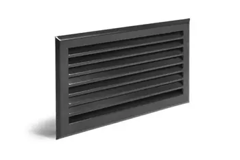 Grilles à lamelles 190X60mm - Acier Noir - passage d'air 70cm2 Grilles à lamelles 190X60mm - Acier Noir - passage d'air 70cm2