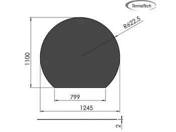 PLAQUE DE SOL CERCLE ACIER 2MM - GRIS CLAIR - 125X110