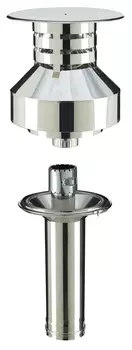KIT SORTIE DE TOIT RONDE Diam80/130 (KATF Réglable) - 230IG - INOX GALVA KIT SORTIE DE TOIT RONDE Diam80/130 (KATF Réglable) - 230IG - INOX GALVA