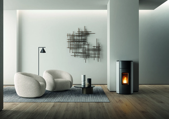 Poêle à granulés KUNAL AIR UP/XUP - Acier Noir - 6 kW