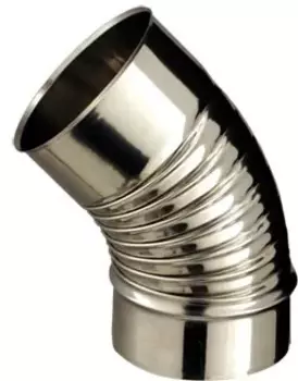 COUDE PLISSES SOUDES 45° Diam130 - INOX SOI COUDE PLISSES SOUDES 45° Diam130 - INOX SOI