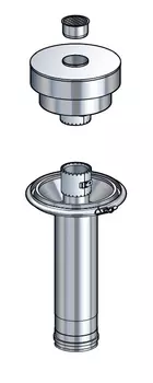 KIT SORTIE DE TOIT TRADINOV Diam80/130 (KATF Réglable) - 150IG - INOX GALVA