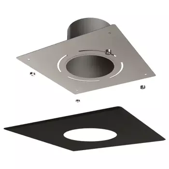 PLAQUE DE FINITION Tubage ventile 30x30cm - Diam130 Noir PLAQUE DE FINITION Tubage ventile 30x30cm - Diam130 Noir