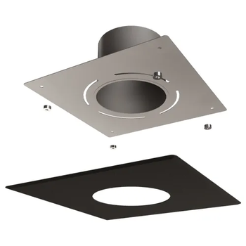 PLAQUE DE FINITION Tubage ventile 30x30cm - Diam150 -Noir - EMAILLE PLAQUE DE FINITION Tubage ventile 30x30cm - Diam150 -Noir - EMAILLE