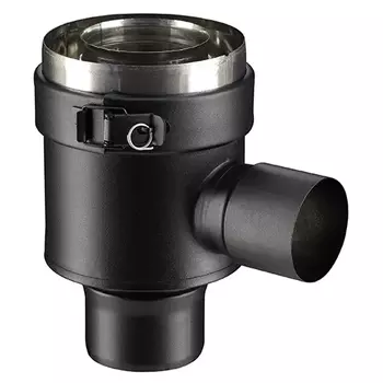 ELEMENT DROIT PRISE D'AIR HORIZONTAL 90° Noir Diam100/150 (réduit sur Buse) - PGI ELEMENT DROIT PRISE D'AIR HORIZONTAL 90° Noir Diam100/150 (réduit sur Buse) - PGI