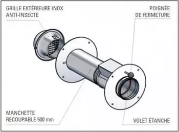 KIT ARRIVEE AIR COMBURANT Etanche Diam100 - KACE100