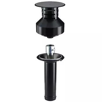 KIT SORTIE DE TOIT RONDE Diam80/130 Noir (KATF Court) - 230IG - INOX GALVA KIT SORTIE DE TOIT RONDE Diam80/130 Noir (KATF Court) - 230IG - INOX GALVA