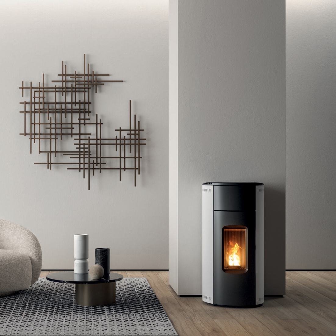 Poêle à granulés KUNAL AIR UP/XUP - Acier Noir - 6 kW Poêle à granulés KUNAL AIR UP/XUP - Acier Noir - 6 kW